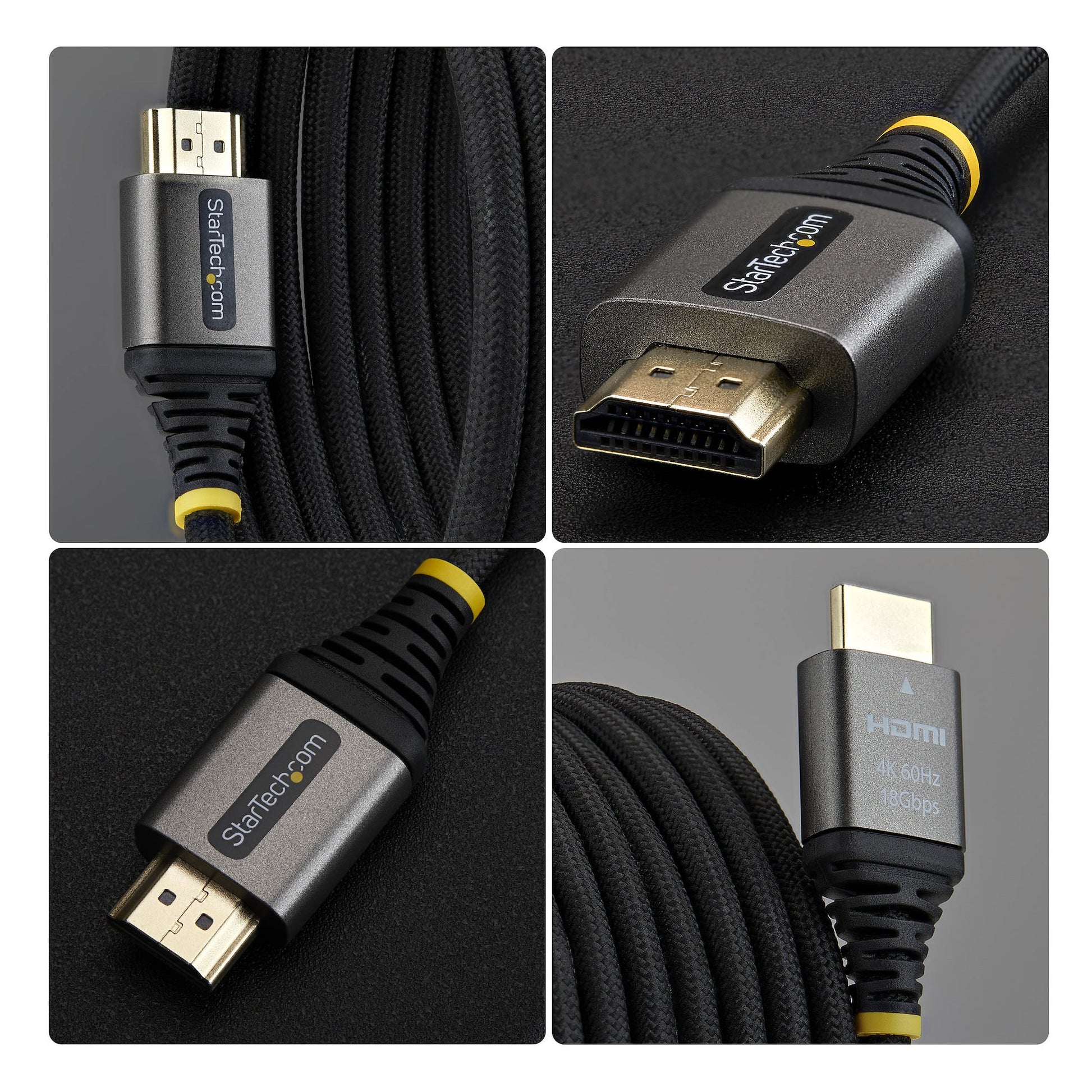 StarTech.com HDMI Kabel HDMI 2.0 4K 60 Hz – 0,5 m – HDR, ARC – Schwarz/Silber