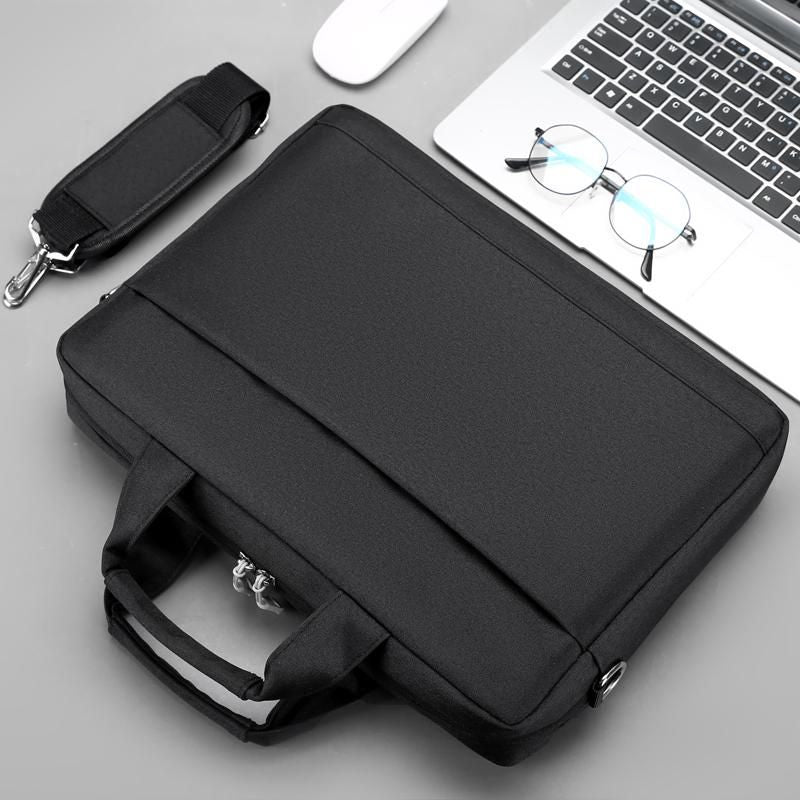 eSTUFF Notebook-Tasche bis 15,6" – Abnehmbarer Schultergurt, Trolley-Haltegurt – Schwarz