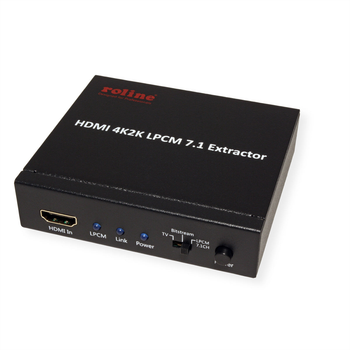 ROLINE HDMI Audio-Extraktor HDMI zu HDMI – 4K (3840 × 2160) @ 30 Hz, 7.1, S/PDIF, 4× 3,5 mm
