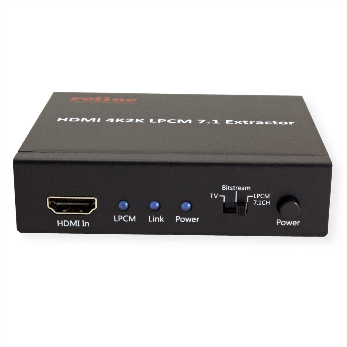 ROLINE HDMI Audio-Extraktor HDMI zu HDMI – 4K (3840 × 2160) @ 30 Hz, 7.1, S/PDIF, 4× 3,5 mm