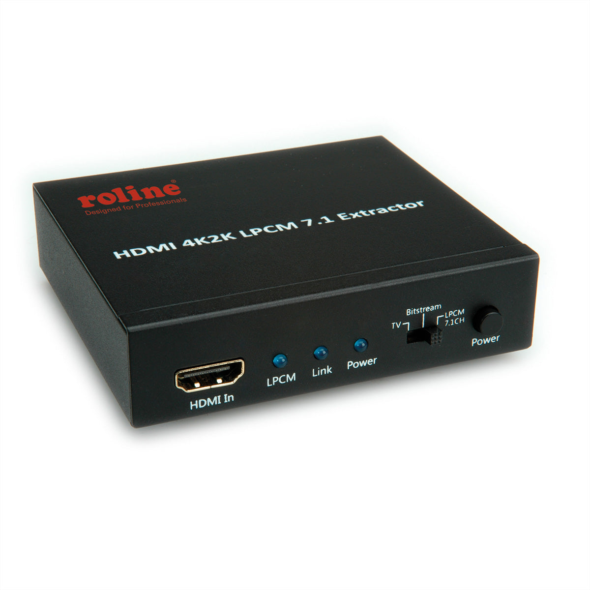 ROLINE HDMI Audio-Extraktor HDMI zu HDMI – 4K (3840 × 2160) @ 30 Hz, 7.1, S/PDIF, 4× 3,5 mm