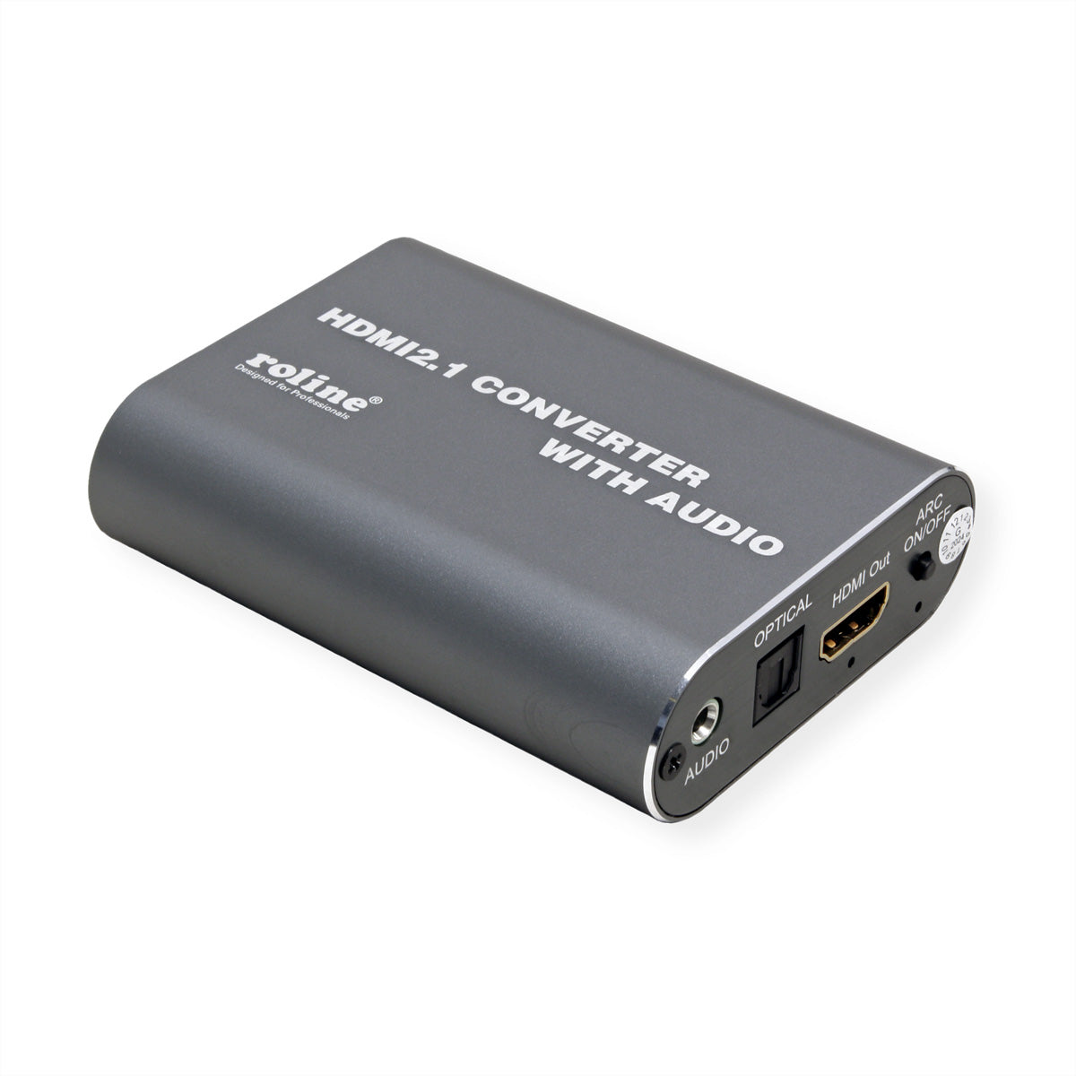 ROLINE HDMI Audio-Extraktor – HDMI zu HDMI, Optischer S/PDIF, 3,5 mm – 8K (7680 × 4320) @ 60 Hz, HDMI 2.3, LPCM 7.1
