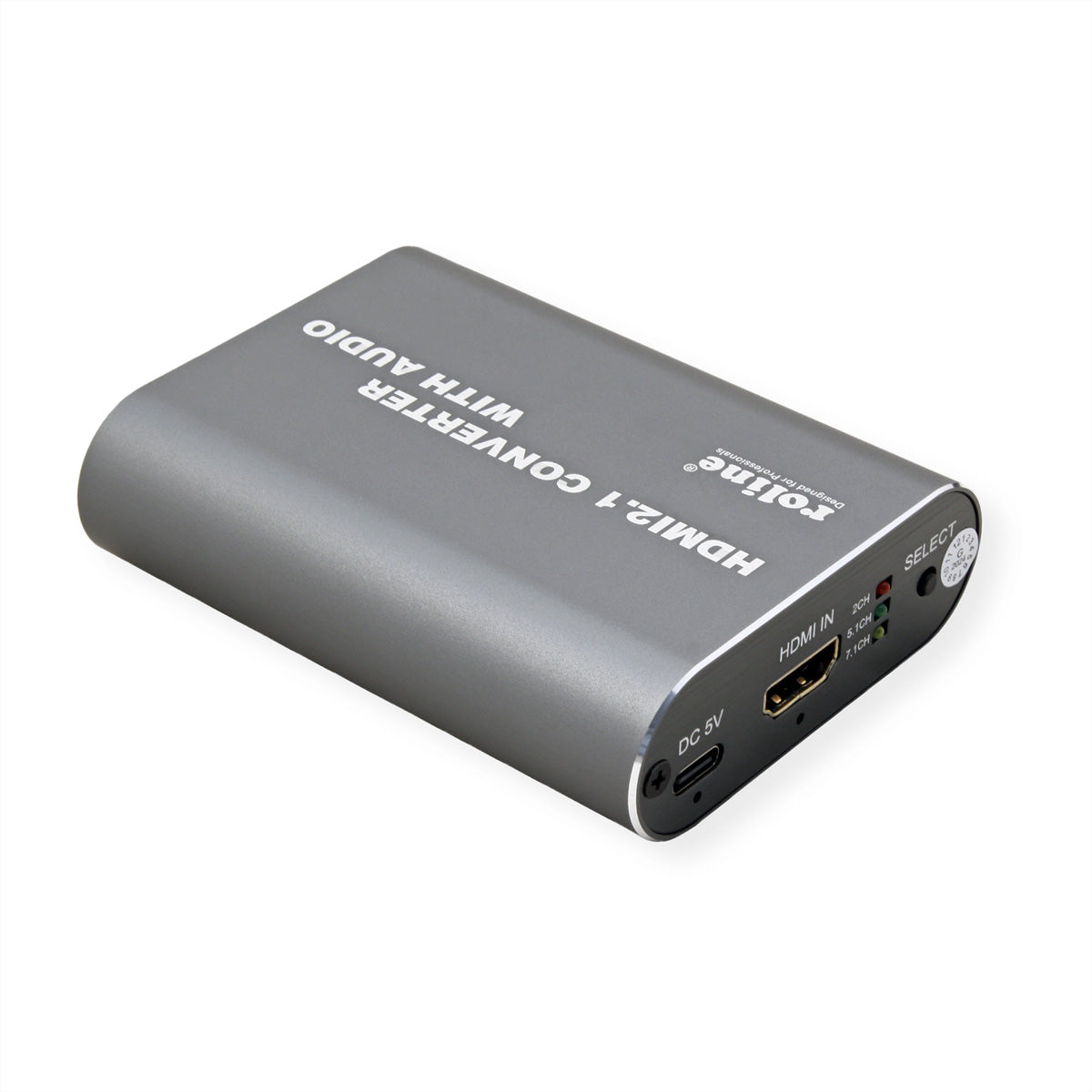 ROLINE HDMI Audio-Extraktor – HDMI zu HDMI, Optischer S/PDIF, 3,5 mm – 8K (7680 × 4320) @ 60 Hz, HDMI 2.3, LPCM 7.1