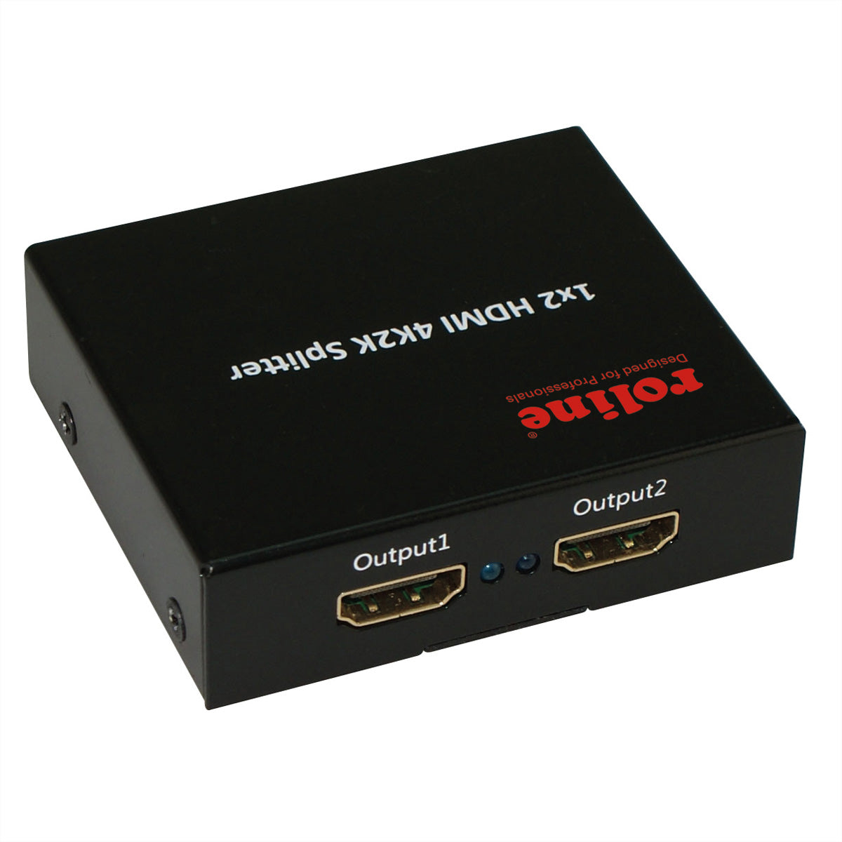 ROLINE HDMI Video-Splitter – 4K (3840 × 2160) @ 60 Hz, 1 zu 2 HDMI-Ausgänge, HDCP 1.3, Schwarz