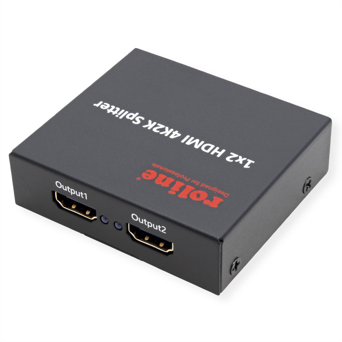 ROLINE HDMI Video-Splitter – 4K (3840 × 2160) @ 60 Hz, 1 zu 2 HDMI-Ausgänge, HDCP 1.3, Schwarz