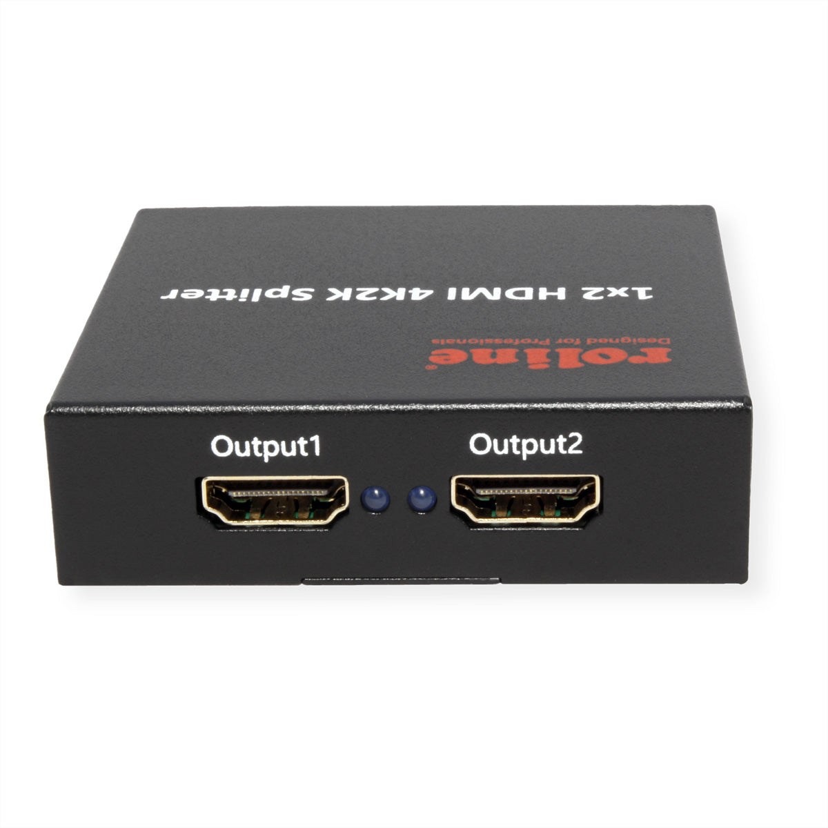 ROLINE HDMI Video-Splitter – 4K (3840 × 2160) @ 60 Hz, 1 zu 2 HDMI-Ausgänge, HDCP 1.3, Schwarz