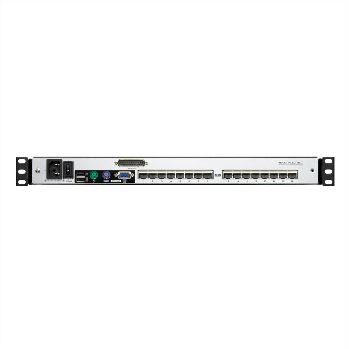 ATEN KL1508AM – KVM-Switch – 17" LCD, 8×Computer, VGA, PS/2 & USB, 1U, Schwarz
