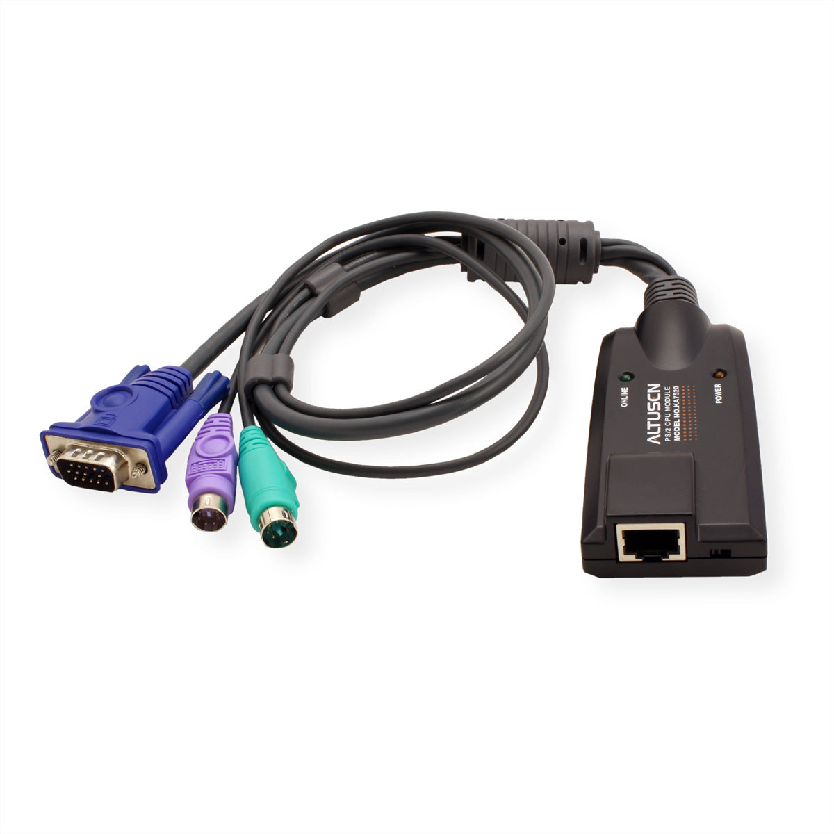 ATEN KA7520 PS/2 zu VGA KVM-Adapter – 1920 × 1200, 0,25 m – für PS/2-PCs – Schwarz