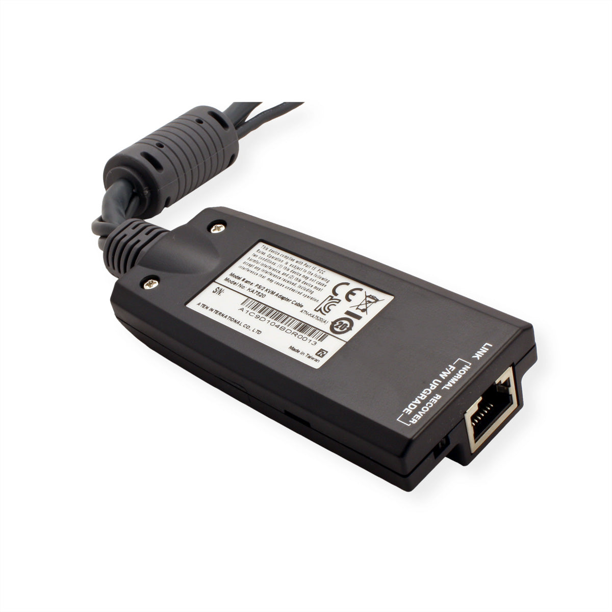 ATEN KA7520 PS/2 zu VGA KVM-Adapter – 1920 × 1200, 0,25 m – für PS/2-PCs – Schwarz