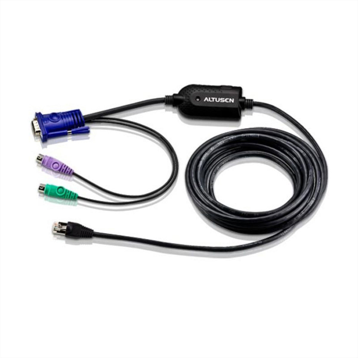 ATEN KA7520 PS/2 zu VGA KVM-Adapter – 1920 × 1200, 0,25 m – für PS/2-PCs – Schwarz
