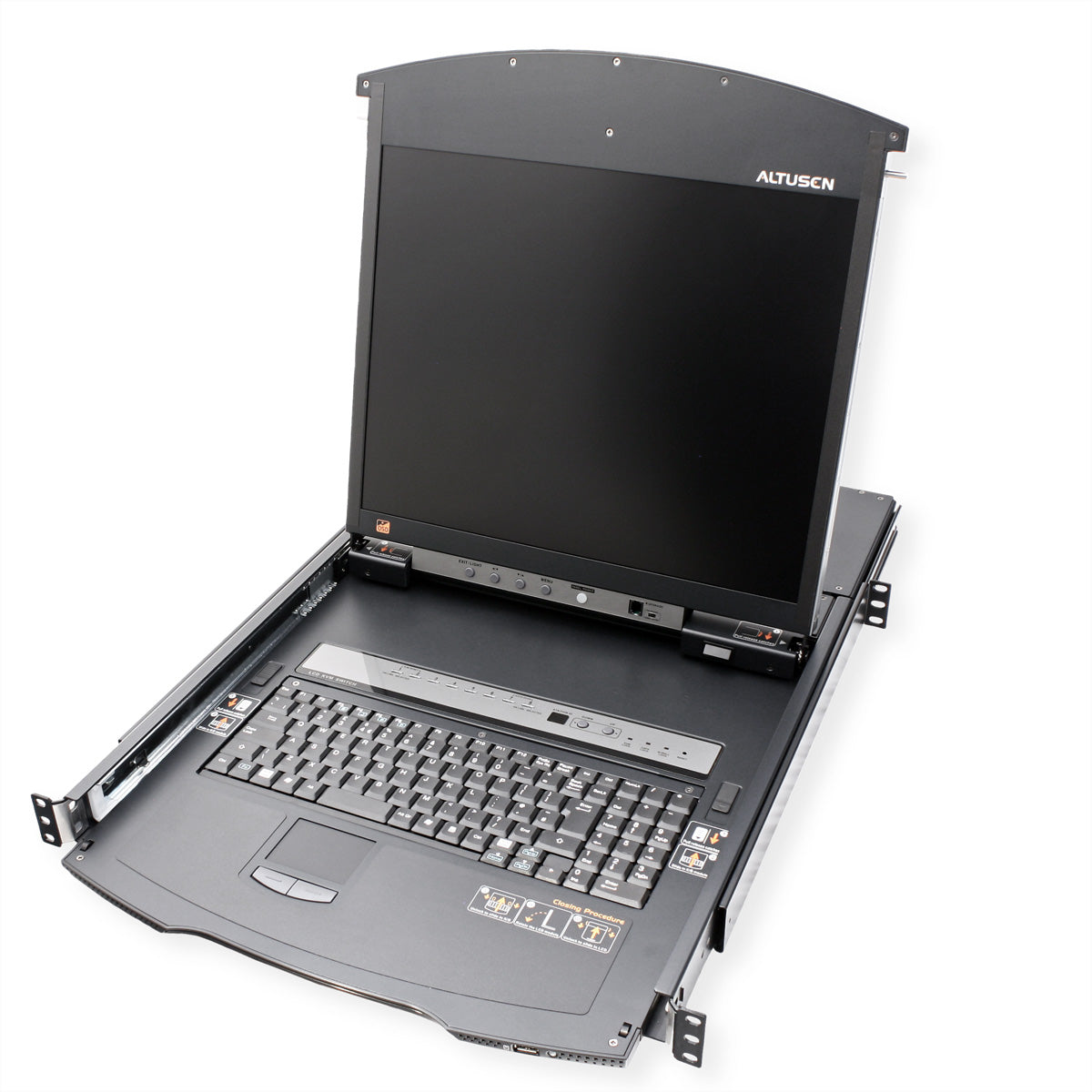 ATEN KL1508AiN – 19" Rack-LCD-Konsole – 8-Port VGA KVM-over-IP – 1920 × 1200/60 Hz, UK-Layout, 1U