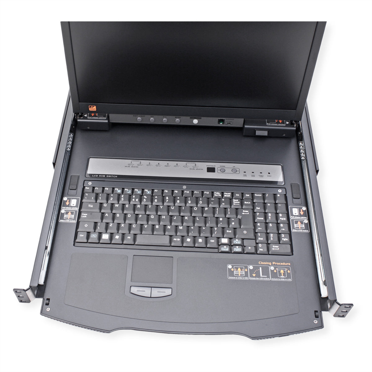 ATEN KL1508AiN – 8-Port VGA KVM-over-IP Switch, Integrierte 19" LCD-Konsole – 1600 × 1200, Rack 1U