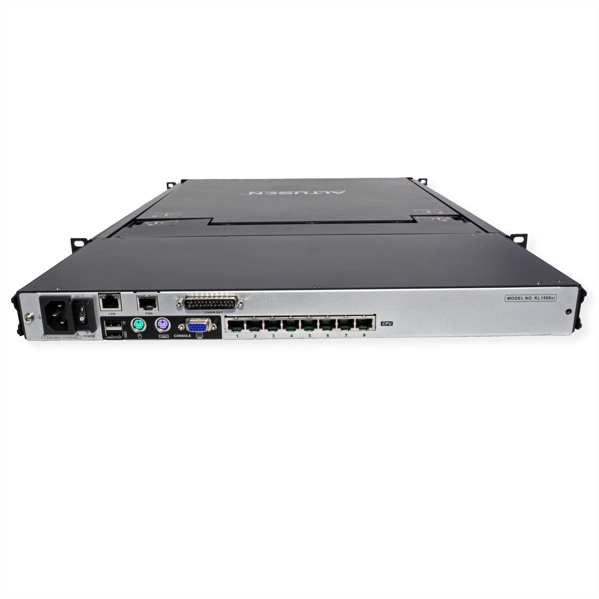 ATEN KL1508AiN – 8-Port VGA KVM-over-IP Switch, Integrierte 19" LCD-Konsole – 1600 × 1200, Rack 1U