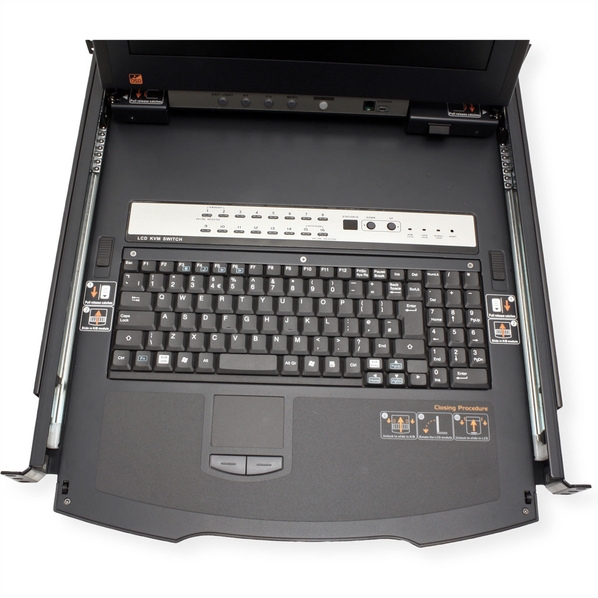ATEN KL1516AiM – 16-Port VGA KVM-over-IP Switch – Integrierte 17" LCD-Konsole, 1920 × 1200/60 Hz, 1U Rack