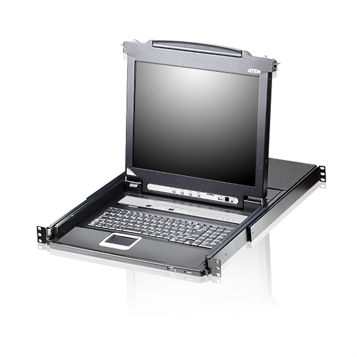 ATEN CL5708N – 19" Rack-LCD-Konsole – 1920 × 1200/60 Hz, 8-Port VGA KVM, CH-Layout – 1U