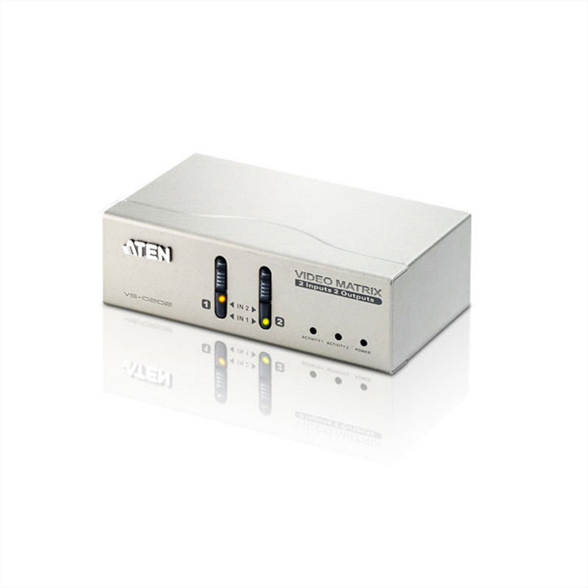 ATEN VS0202 – VGA Audio/Video Matrix-Switch, Matrix 2×2, 1920×1200, 30 m, Audio, Bandbreite 200 MHz, Grau