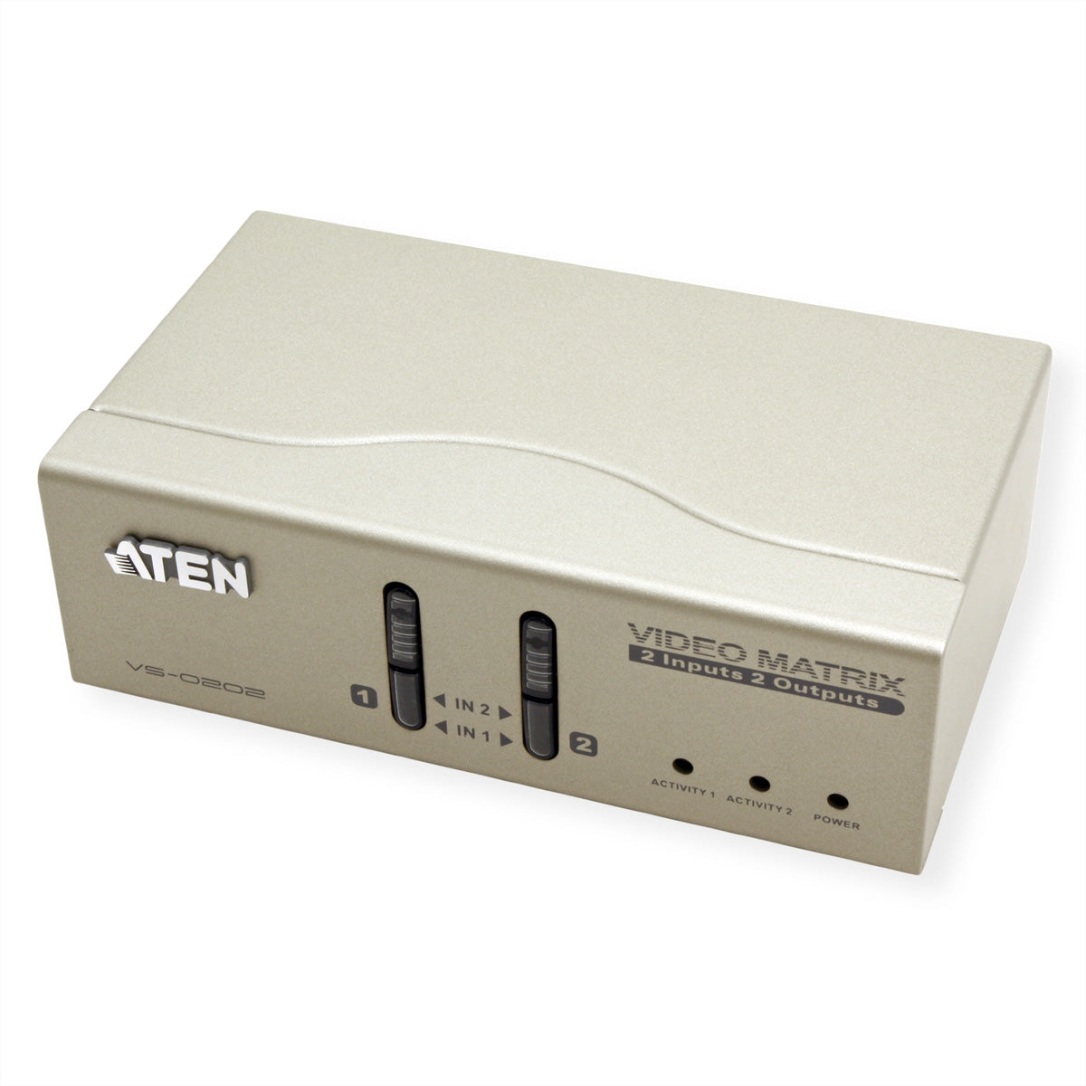 ATEN VS0202 – VGA Audio/Video Matrix-Switch, Matrix 2×2, 1920×1200, 30 m, Audio, Bandbreite 200 MHz, Grau