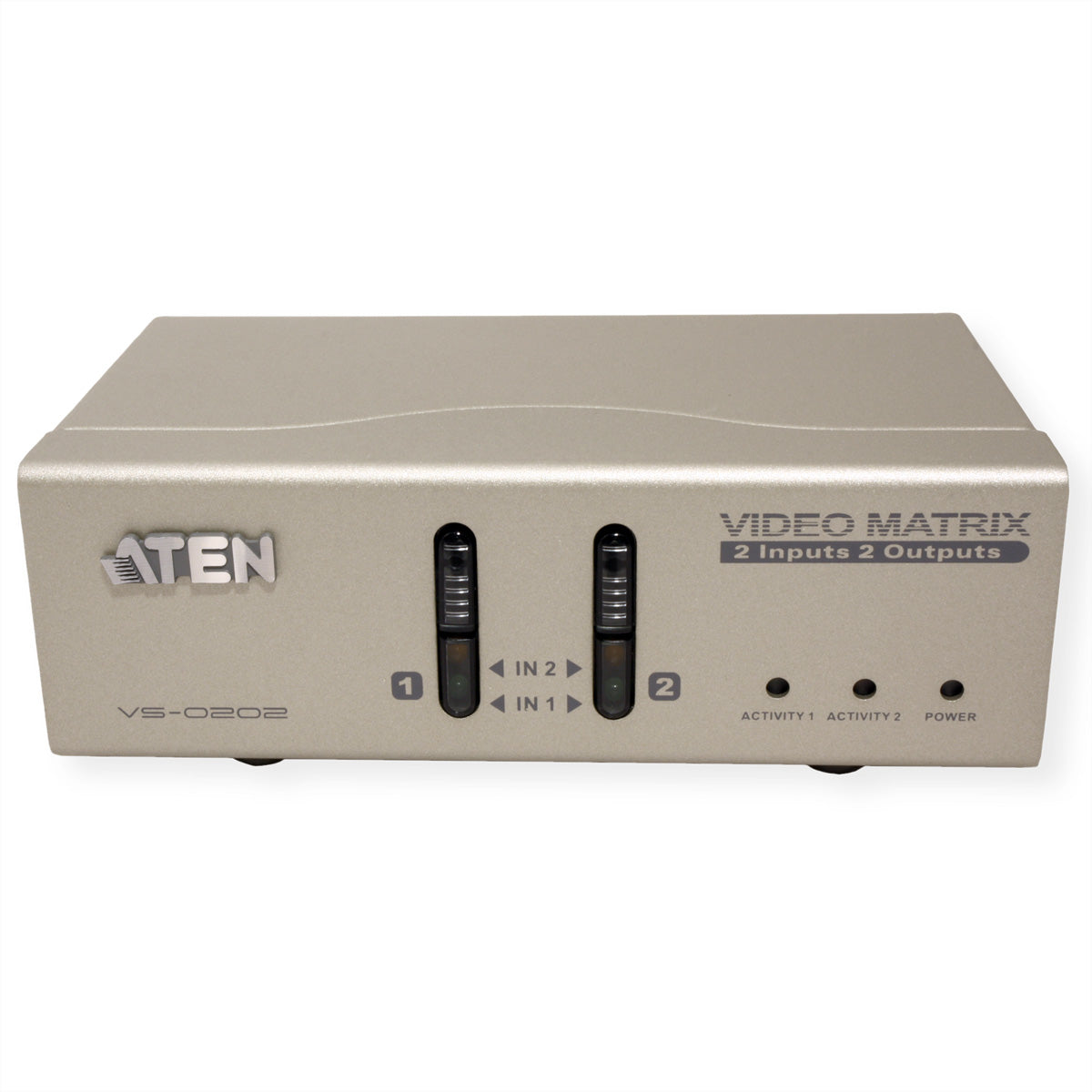 ATEN VS0202 – VGA Audio/Video Matrix-Switch, Matrix 2×2, 1920×1200, 30 m, Audio, Bandbreite 200 MHz, Grau