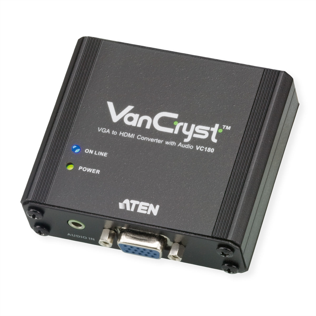 ATEN VC180 Adapter VGA zu HDMI – 1920 × 1080, 3,5-mm Audio, mit Netzteil, für VGA-Quellen