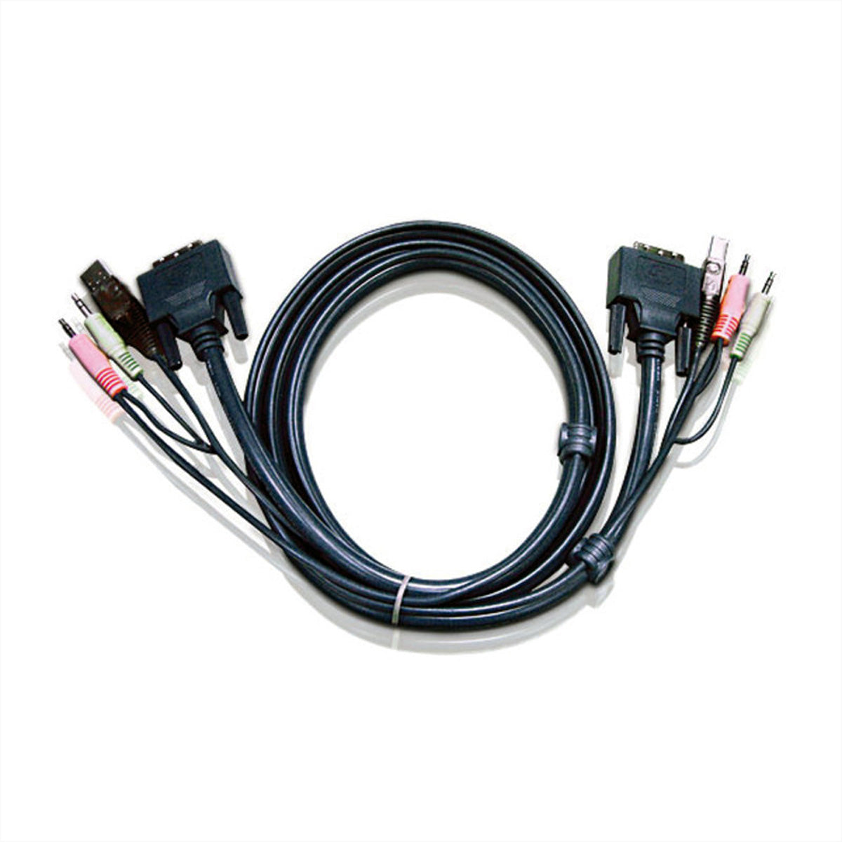 ATEN KVM-Kabelsatz (DVI-I, USB A/B, Audio) – 3 m – für ATEN KVM-Switches (z. B. CS1768, CS1184, CN8600)