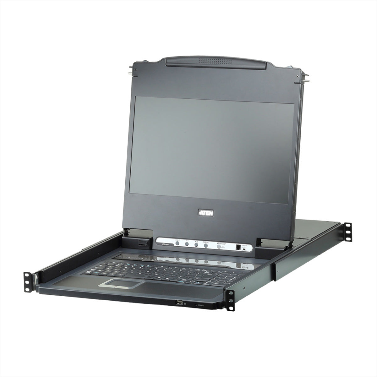 ATEN CL6708MW – 17,3" Rack-LCD-Konsole – 8-Port DVI KVM, 1920 × 1080, IT-Layout – 1U