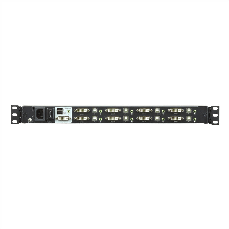 ATEN CL6708MW – 17,3" Rack-LCD-Konsole – 8-Port DVI KVM, 1920 × 1080, IT-Layout – 1U