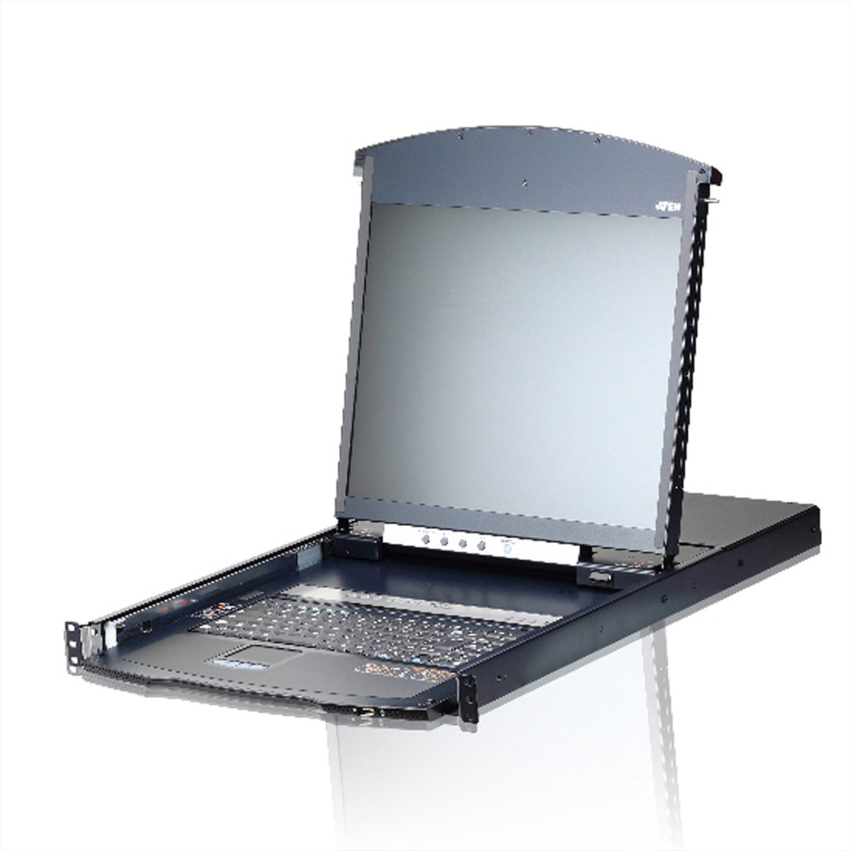 ATEN KL1108VN – 8-Port Cat 5e/6 KVM-over-IP Switch, DVI-D/VGA – 1920 × 1200/60 Hz, 19" LCD-Konsole, 1U Rack