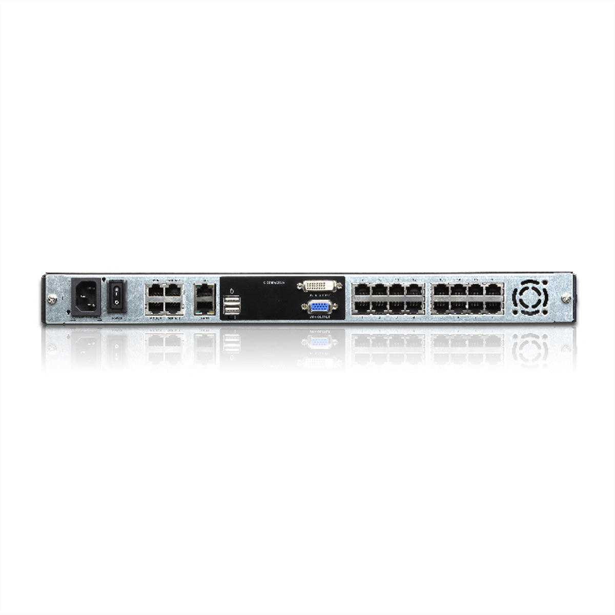 ATEN KL1116VN – KVM over IP-Konsole – 19", 1U, 16×KVM-Ports, 48 cm LCD, Schwarz
