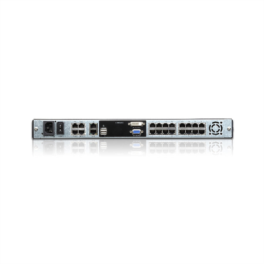 ATEN KL1116VN – 16-Port Cat 5 KVM-over-IP Switch, DVI/VGA – 1920 × 1200/60 Hz, 19" LCD-Konsole, 1U Rack