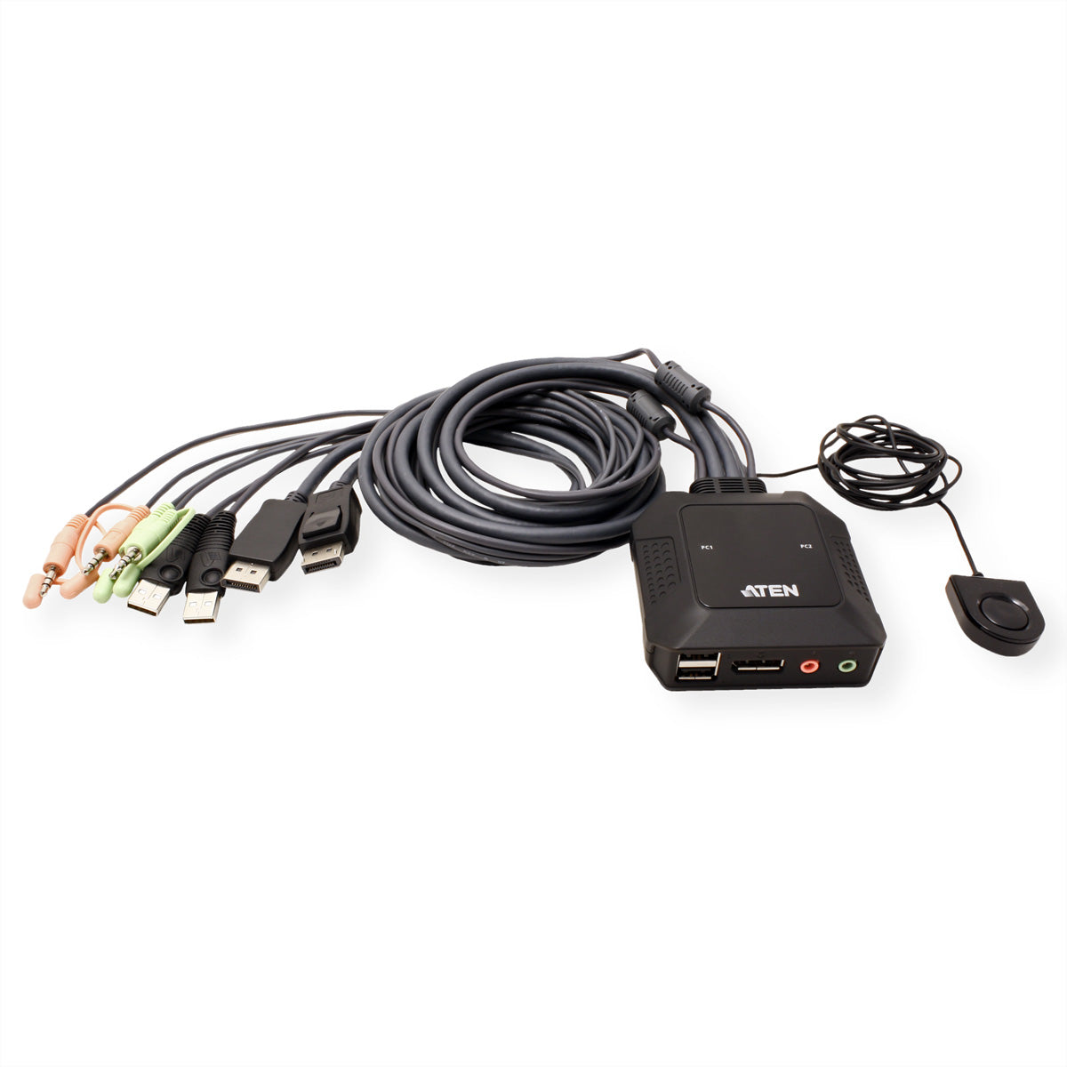 ATEN CS22DP – KVM-Switch – 2-Port, DP – 4096 × 2160 @ 30 Hz, Audio