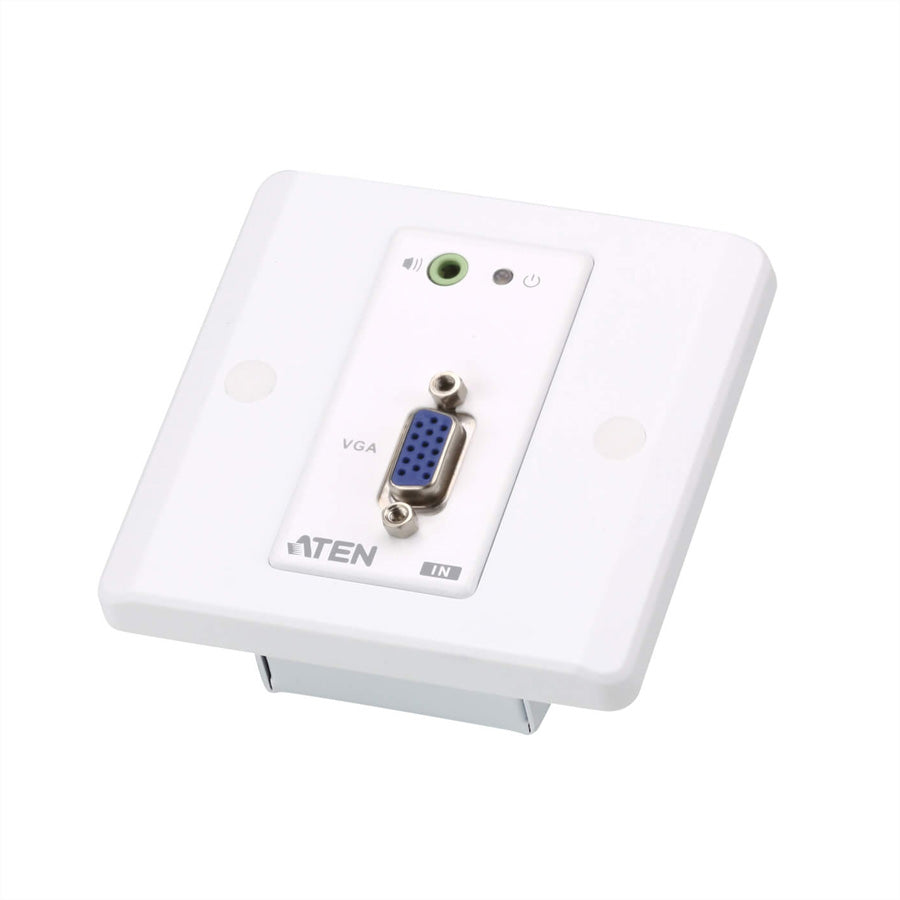 ATEN VE157 – VGA-Extender-Set Wandplatte, über Cat5e/Cat6, VGA Ein/Aus, Stereo-Audio, 1920 × 1200@60 Hz, 150 m