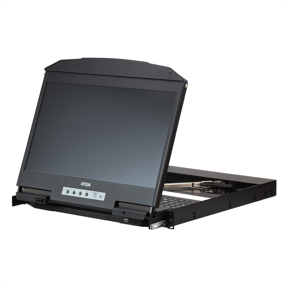 ATEN CL3800NW – 18,5" Rack-LCD-Konsole – 1920 × 1080, 5-Port KVM, HDMI/DVI/VGA, USB 2.0, Audio, FR-Layout – 1U