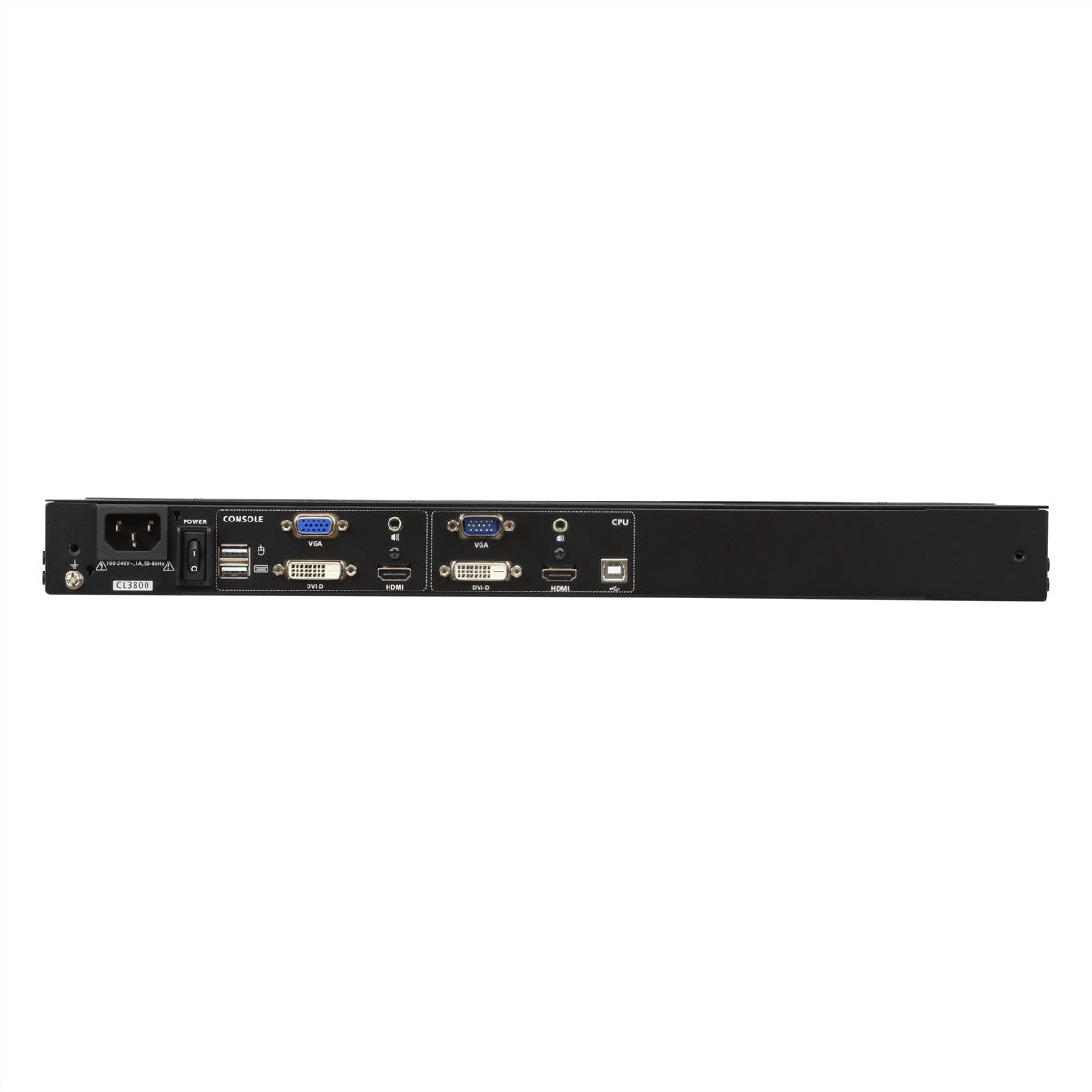 ATEN CL3800NW – 18,5" Rack-LCD-Konsole – 1920 × 1080, 5-Port KVM, HDMI/DVI/VGA, USB 2.0, Audio, FR-Layout – 1U