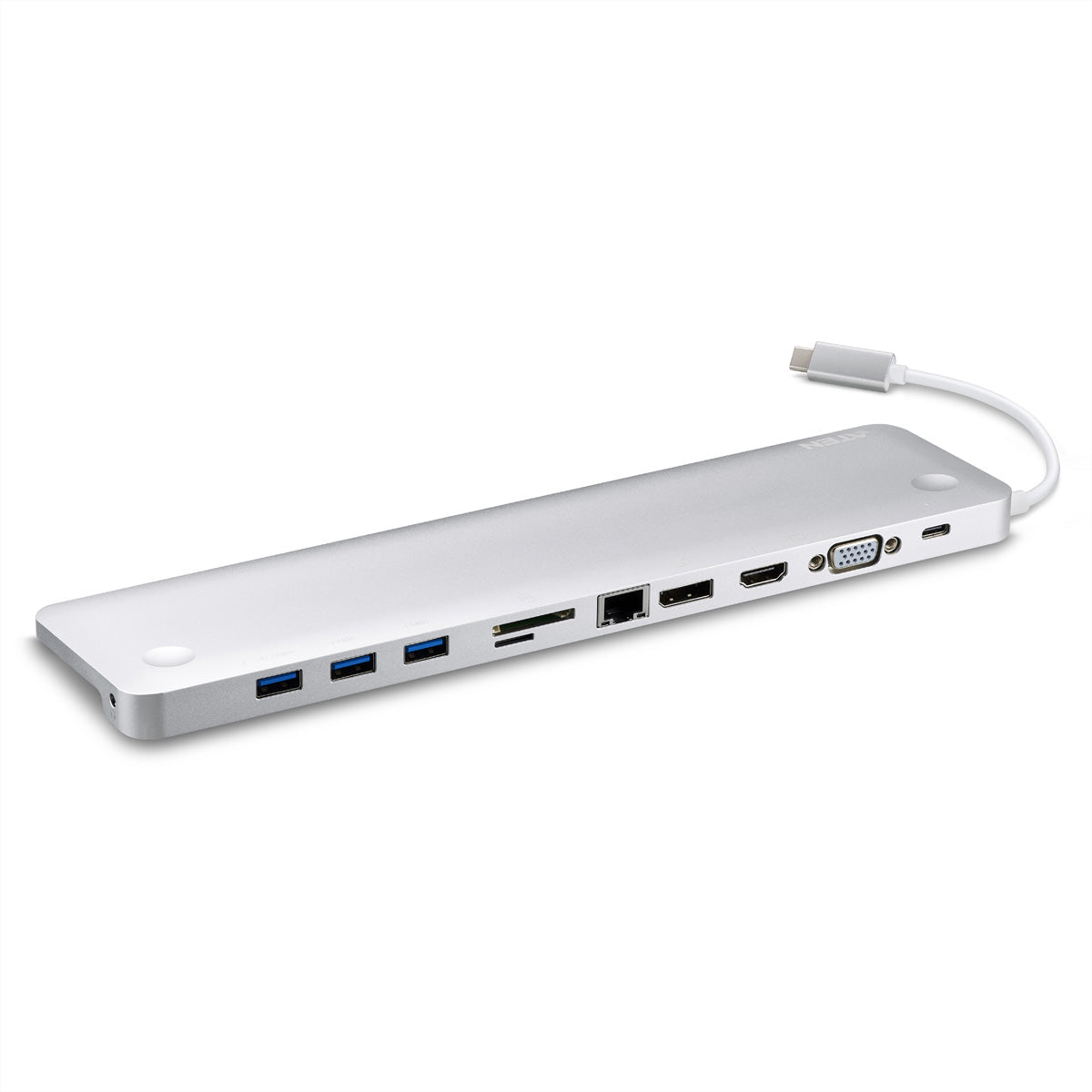 ATEN UH3234 Multiport-Adapter – USB-C, DP, HDMI, VGA, 3× USB-A, 60 W PD, GbE, SD/microSD, 3,5 mm Audio