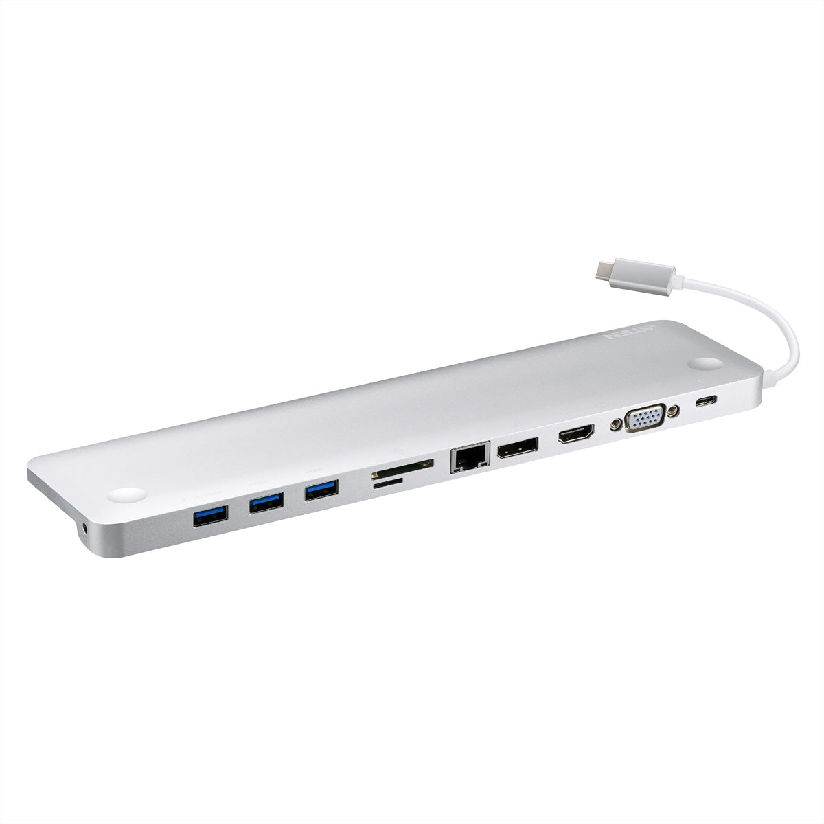 ATEN UH3234 Multiport-Adapter – USB-C, DP, HDMI, VGA, 3× USB-A, 60 W PD, GbE, SD/microSD, 3,5 mm Audio