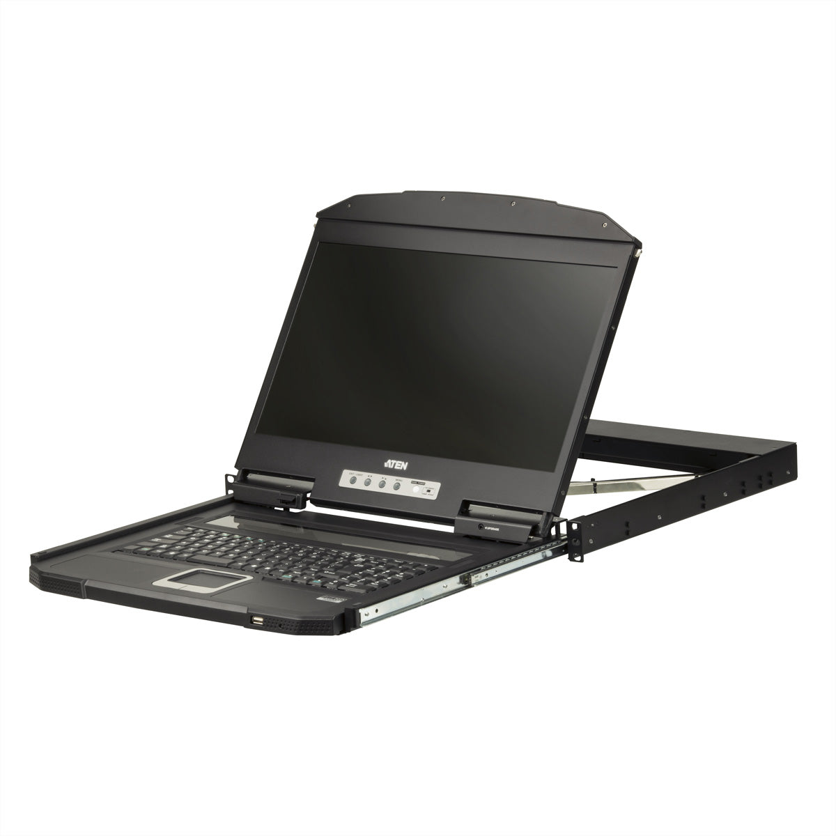 ATEN CL3700NW – 18,5" Rack-LCD-Konsole – 1920 × 1080/60 Hz, 1-Port KVM, DE-Layout – 1U