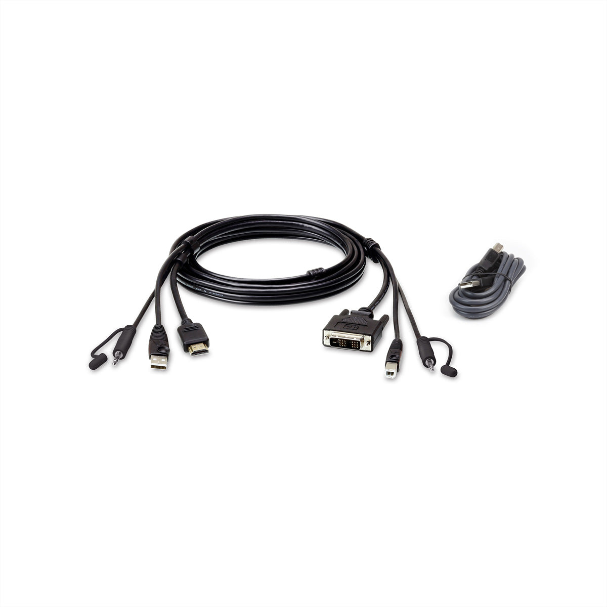 ATEN Kabel HDMI + USB-A + 3,5 mm zu DVI-D + USB-B + 3,5 mm – 1,8 m – Schwarz