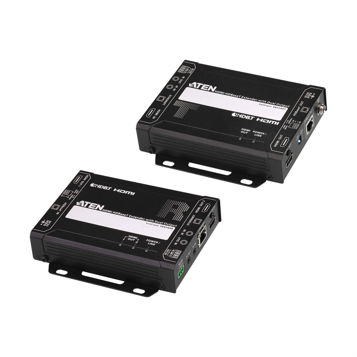 ATEN VE814A – HDMI Extender-Set, HDBaseT, 1× HDMI Eingang, 3× HDMI Ausgang, 4K@60 Hz, 100 m, HDR, HDCP 2.2, RS-232/IR