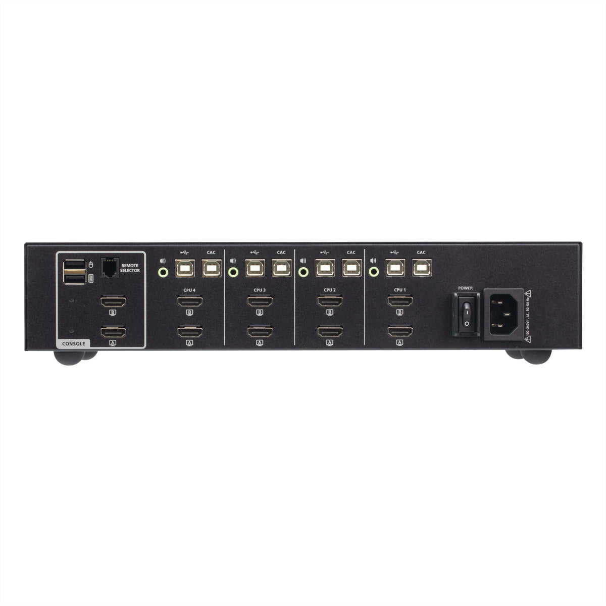 ATEN 4-Port HDMI Secure KVM-Switch – 3840 × 2160, USB 2.0-Hub, Audio, PSD PP v4.0