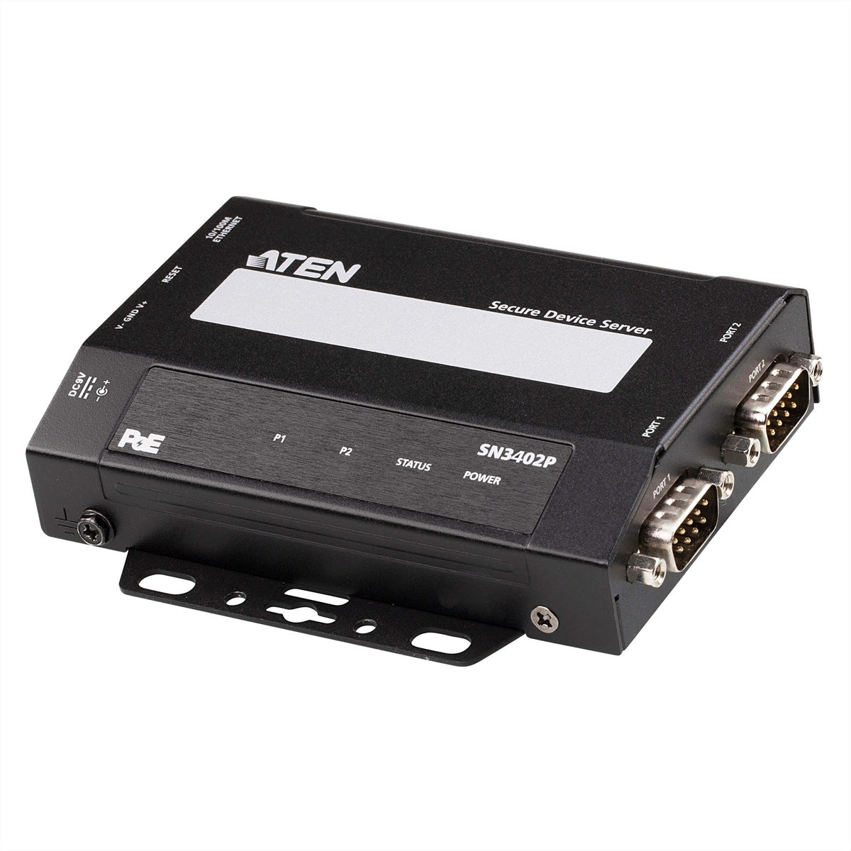 ATEN SN3402P Device Server – 2× RS‑232/422/485, 10/100 Mbit/s, bis 921,6 Kbit/s – für serielle Geräte