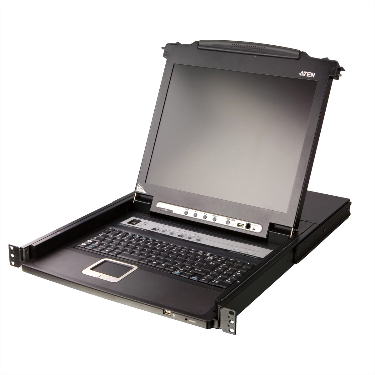 ATEN CL5708MW – 17,3" Rack-LCD-Konsole – 1920 × 1080, 8-Port VGA KVM, DE-Layout – 1U