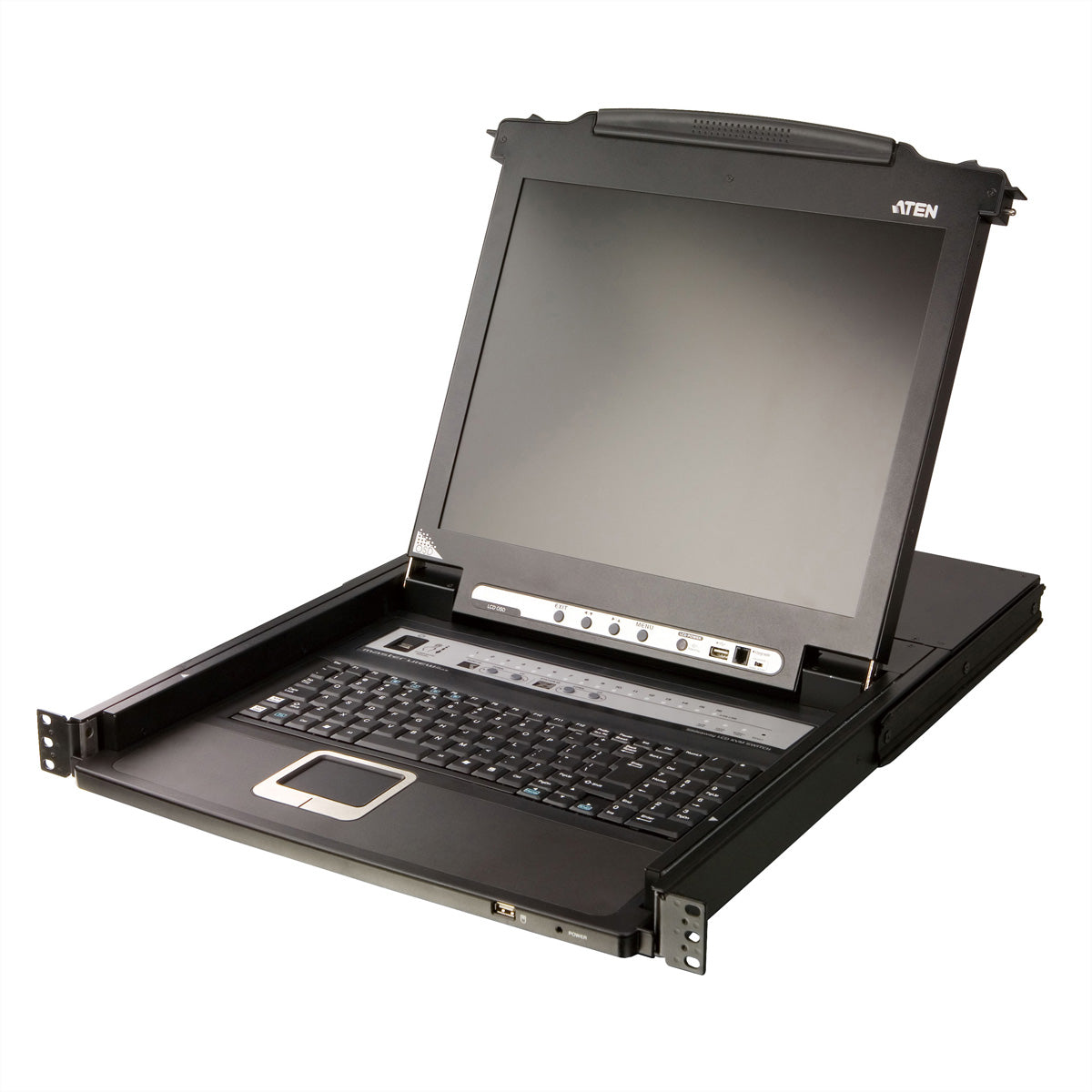 ATEN CL5716MW – 17,3" Rack-LCD-Konsole – 1920 × 1080, 16-Port VGA KVM, FR-AZERTY – 1U