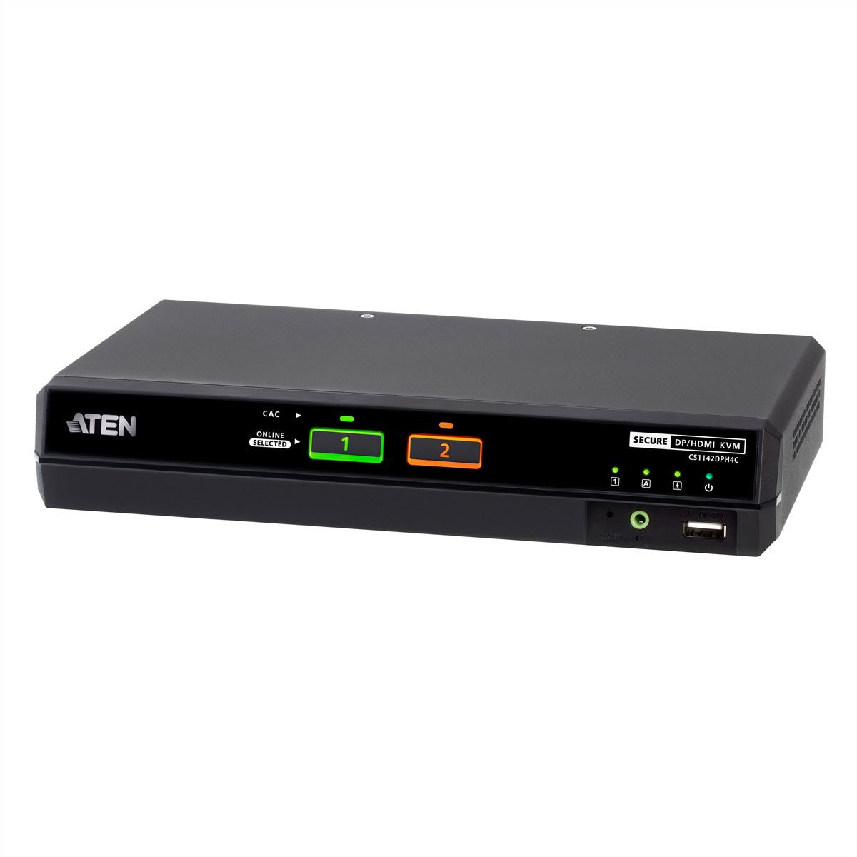 ATEN CS1142DPH4C KVM-Switch – USB, DP/HDMI, 2× USB-A, 2× USB-B, 5K, für 2 Computer