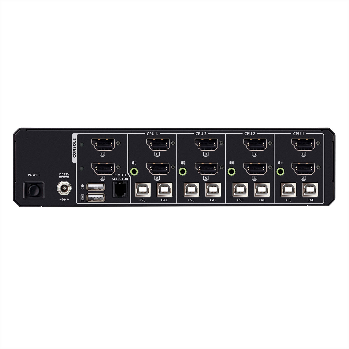 ATEN CS1144DPH4C – KVM-Switch – 4×DP/HDMI, Dual-Display, USB 5K, Schwarz