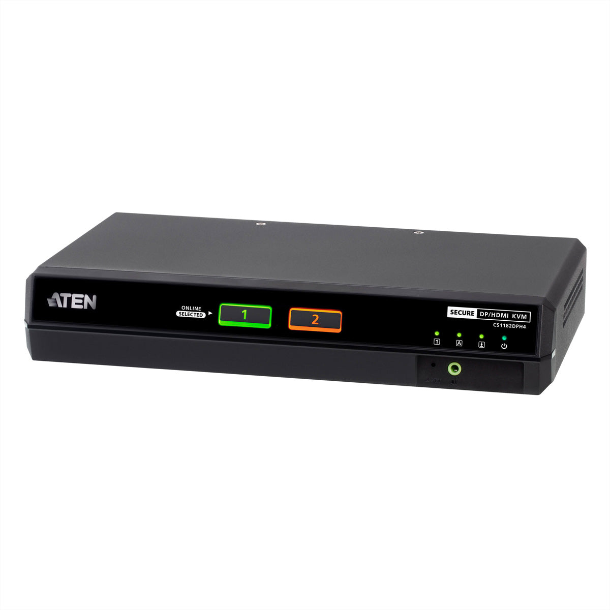 ATEN CS1182DPH4 – KVM-Switch – 2×PC, DP/HDMI 5K, USB 2.0, Schwarz