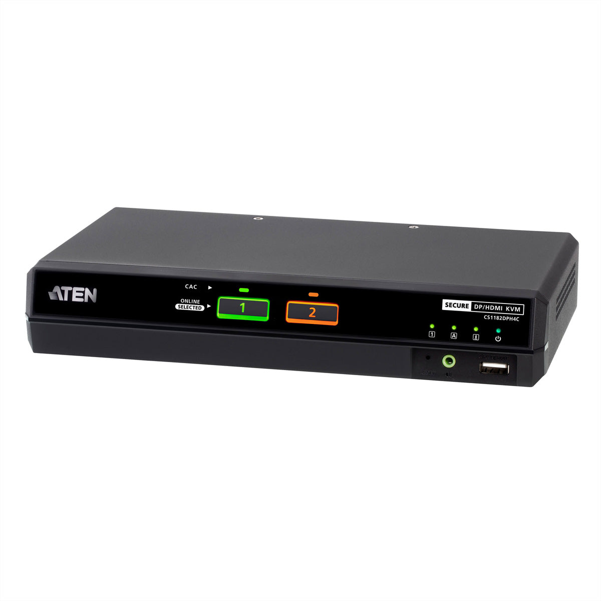 ATEN CS1182DPH4C – KVM-Switch – 2-Port, DP/HDMI – 5120 × 2880 @ 60 Hz, Audio