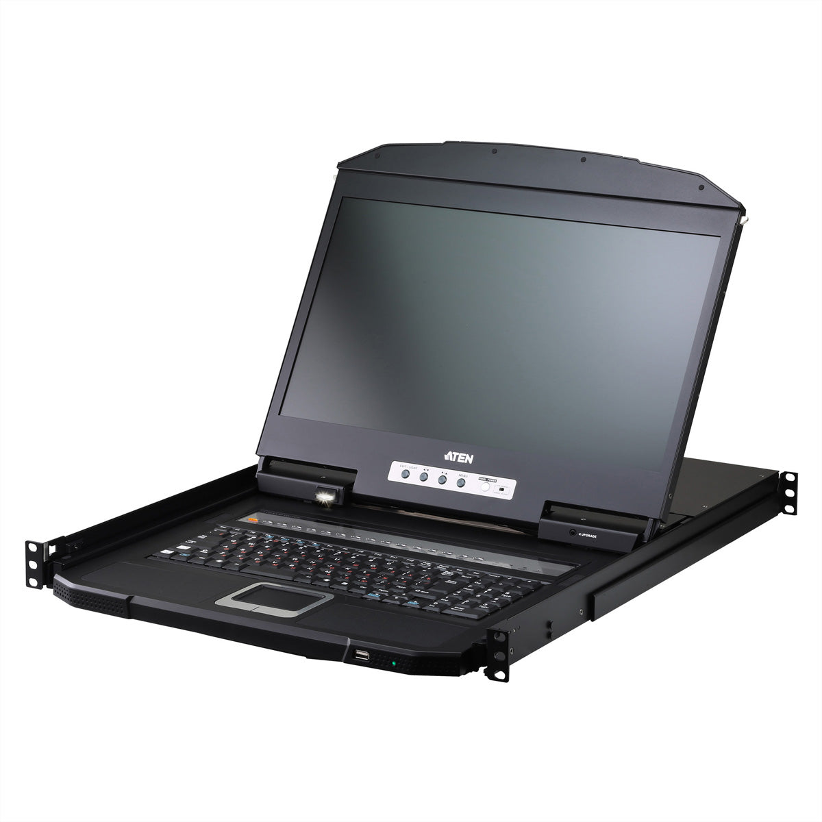 ATEN CL3716iNW – 18,5" Rack-LCD-Konsole – 16-Port HDMI KVM, KVM-over-IP, ES-Layout – 1U