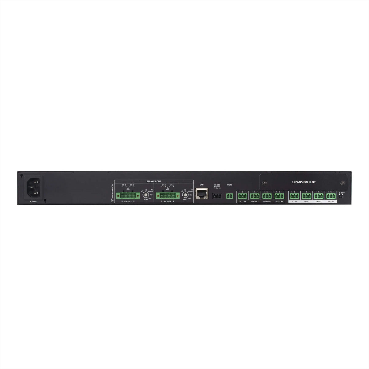 ATEN AP412 – Stereo-Vollverstärker, 4×120 W, Euroblock, RS-232, Ethernet, Schwarz