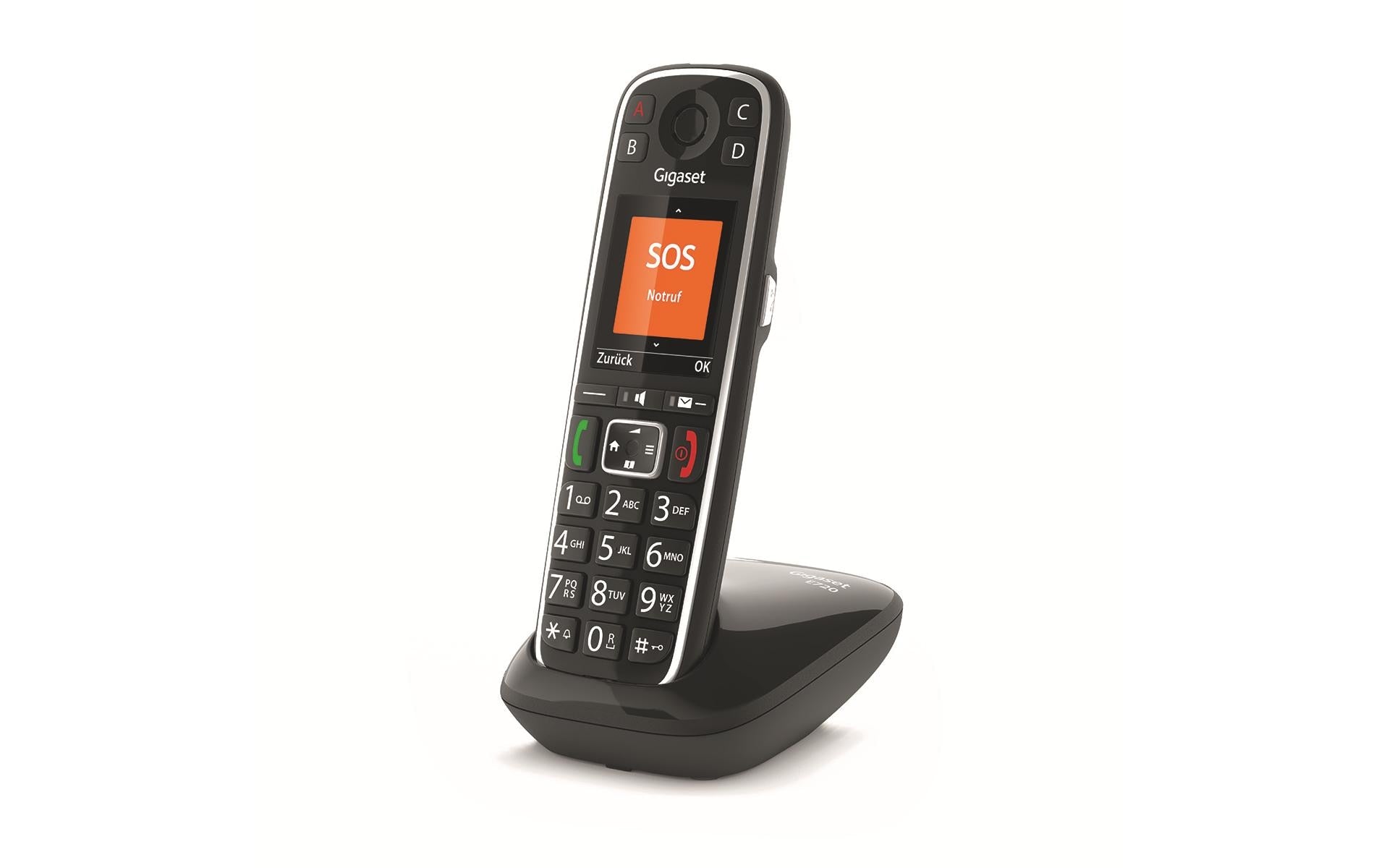 Gigaset E720 – Grosstastentelefon, Bluetooth, Schwarz