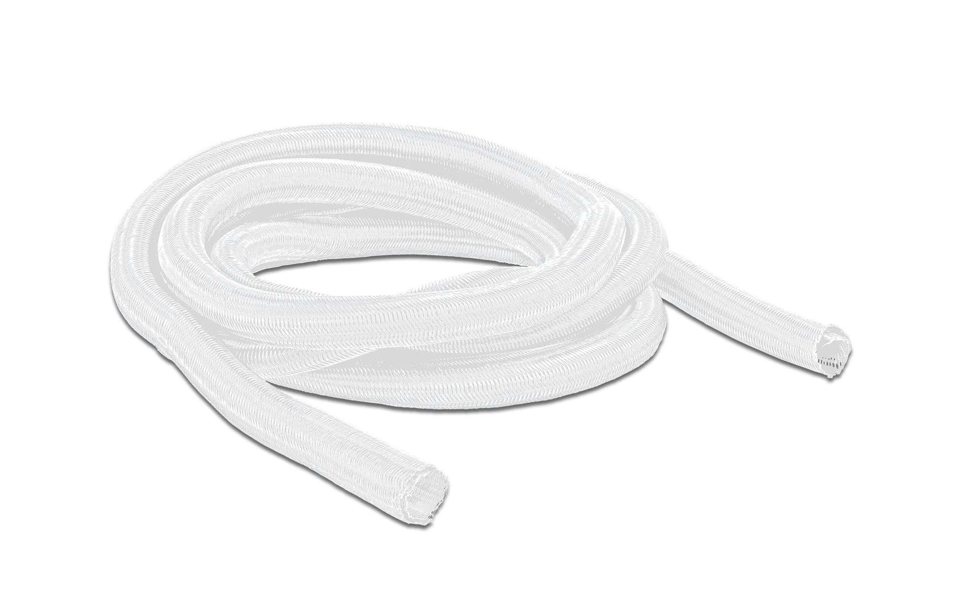 DeLOCK Kabelschlauch, Ø 19 mm × 2 m, selbstschliessend, zuschneidbar, hitzebeständig – weiss
